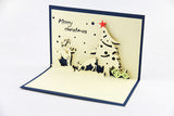Deer and Christmas tree card / pop up card / 3D card handmade card greeting Christmas card