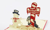 Merry Christmas / Pop up card penguin and snowman /3d Christmas card