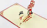 Merry Christmas / Pop up card penguin and snowman /3d Christmas card