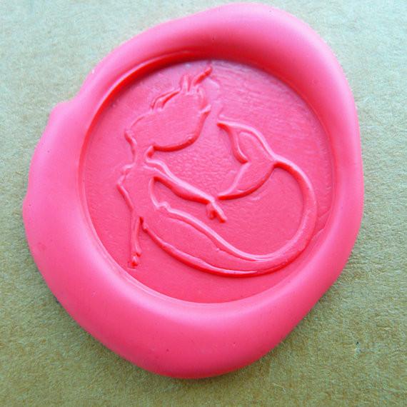 Mermaid Wax Seal Stamp/ Gold Plated Mythical Creatures--WS092