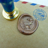 Deer Wax Seal Stamp/Gold Plated stamp seal/ wooden animal Stamp--WS146