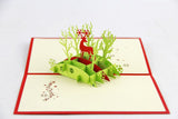 Christmas deer in jungle pop up card 3D card handmade card greeting Merry Christmas