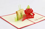 Merry Christmas fireplace Pop up card greeting card 3d handmade card winter holiday