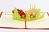 Merry Christmas fireplace Pop up card greeting card 3d handmade card winter holiday