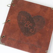 Personalized Fingerprint Wedding Guest Book Engraved Photo Album/ Kraft Scrapbook Album /guest book /Wedding Guestbook/Wedding Gift