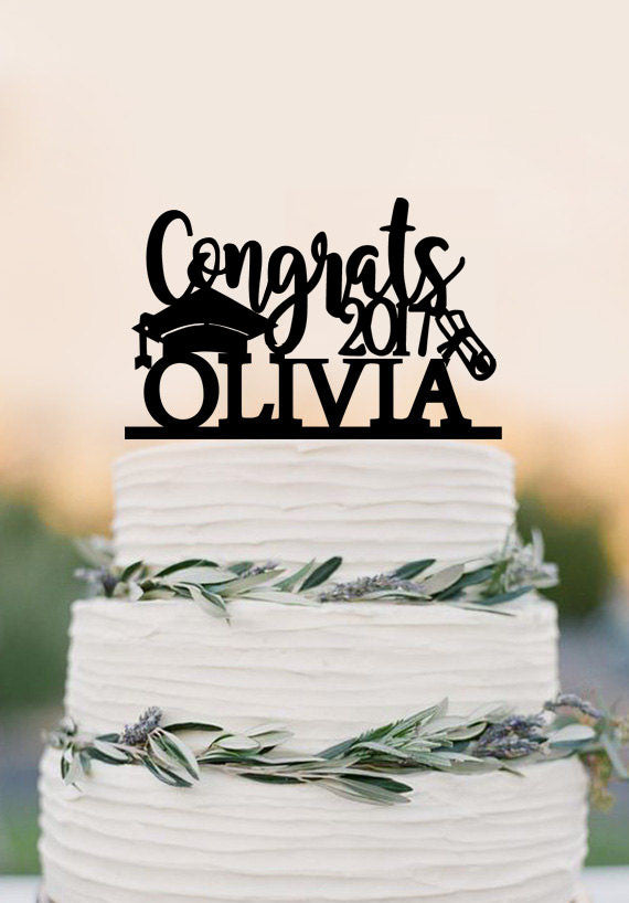 Graduation cake topper,graduation party decorations,grad 2017,congrats 2017