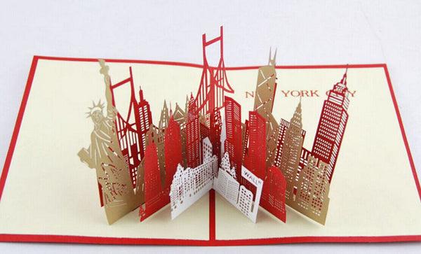 New York City skyline in Pop up card greeting card 3d gift card gift for travelers