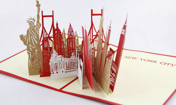 New York City skyline in Pop up card greeting card 3d gift card gift for travelers