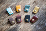Handmade leather earphone organizer/ Earbud Case cord / Leather Cable Organizer/
