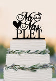 Wedding Cake Topper,Custom Cake Topper,Mr and Mrs Cake Topper With Last Name and Date,Unique Cake Topper