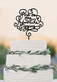 And so the adventure begins-Funny Wedding Cake Topper