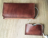 Vegetable tanned leather iPhone case/ Custom phone case/retro wallet case/rustic iPhone wallet