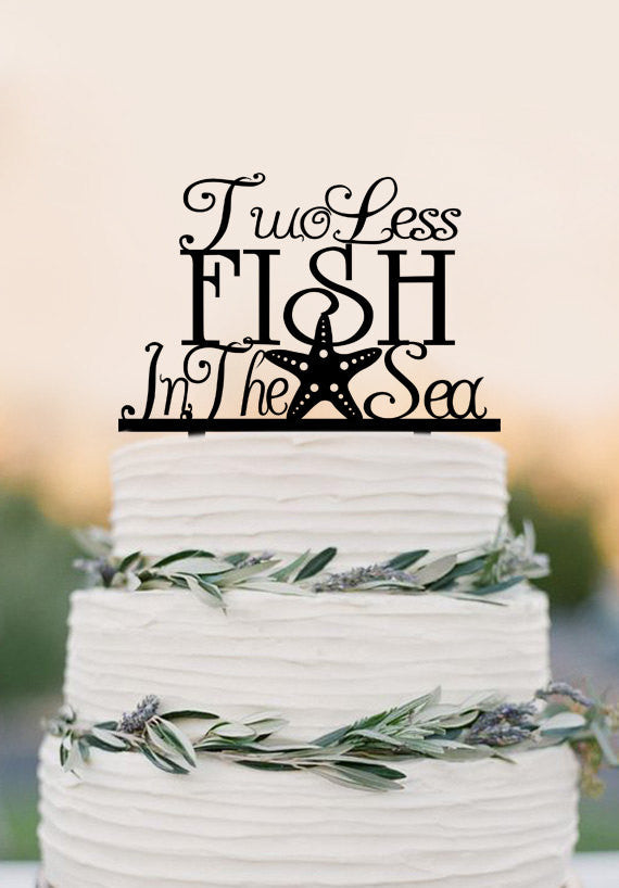 Sea Starfish Beach Wedding Cake Topper - two less fish in the sea- Cruise wedding -Destination Wedding