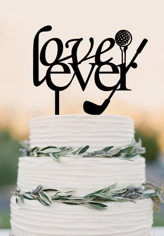 Lover Ever Golf Cake Topper - Custom Cake Topper-Cake Toppers - Bride & Groom Customized Golf Theme