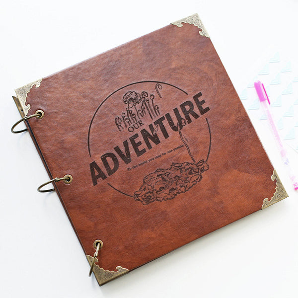 Custom Travel log Engraved Photo Album/Adventure Photo album/ Kraft Scrapbook Album // guest book
