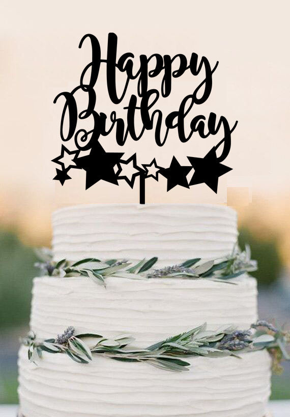 Cake topper - Happy Birthday cake topper, birthday cake topper, birthday decorations, party decorations, birthday party, birthday decoration