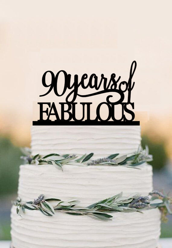 90th of fabulous cake topper acrylic birthday cake topper, 90th ...