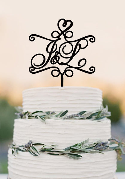 Monogram couple name cake toper,initial cake topper,wedding cake topper,cake topper wedding,unique cake topper,bride and groom topper