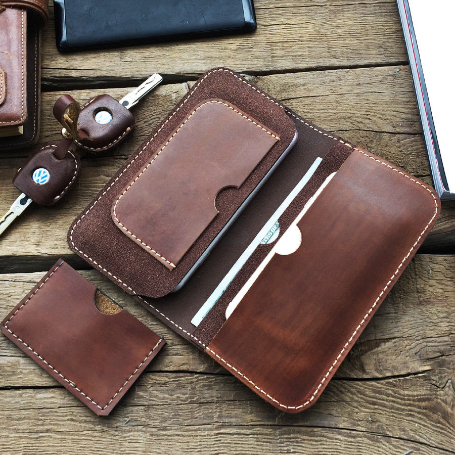 Vegetable tanned leather iPhone case/ Custom phone case/retro wallet c – DokkiDesign Vegetable tanned leather iPhone case/ Custom phone case/retro wallet c – DokkiDesign
