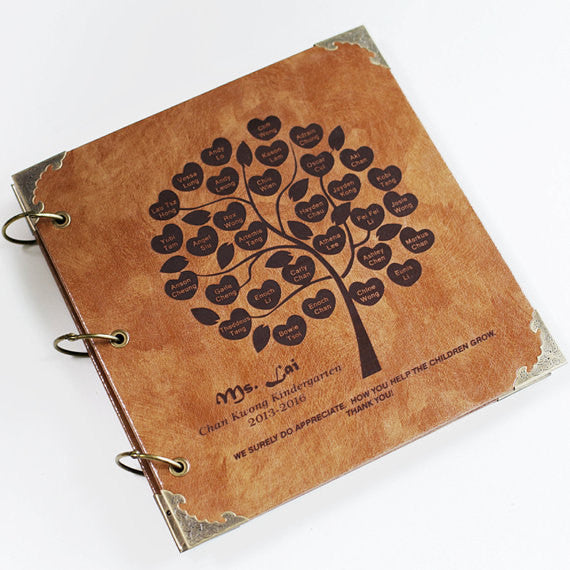 Personalized family Tree album/ Engraved Leather Photo Album/ Kraft Scrapbook Album /Wedding Guestbook/ guest book/Wedding gift book