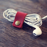 Handmade leather earphone organizer/ Earbud Case cord / Leather Cable Organizer/