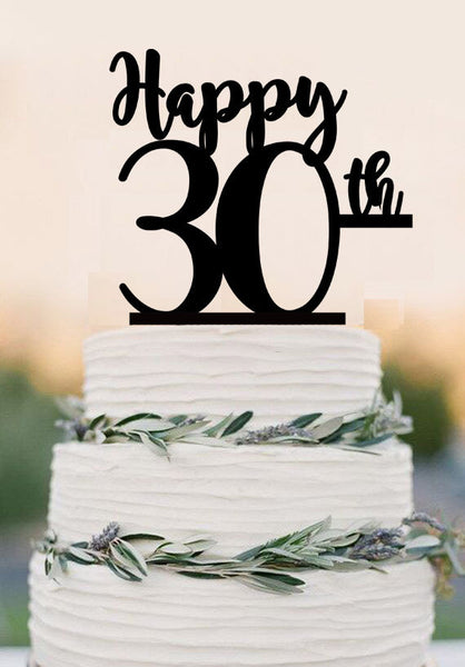 Happy 30th Cake Topper, 30 Thirty Birthday topper ,Wedding Cake Topper