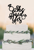 She Said Yes wedding cake topper,Bridal Shower cake topper,Cake Decoration,bride to be cake topper