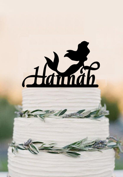 Personalised Little Mermaid Cake Topper, birthday cake toppers, wedding bridal shower, baby shower cake topper, Bachelor party decorations