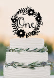 First Birthday Cake Topper One Cake Topper // Baby shower // Bridal Shower // flowers Cake topper