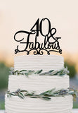 40 Cake Topper FABULOUS / 40th Birthday Cake Topper /Wedding Cake Topper
