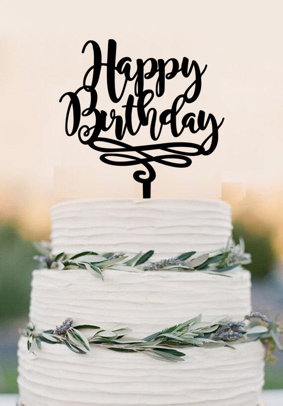 Happy Birthday Cake Topper, Birthday Cake Topper, Personalized Custom Cake Topper, Celebration Cake Topper, Glitter Cake Topper