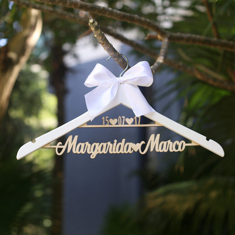 Personalized Wedding Hanger Rustic Bridal Hanger ,Name Hangers Engagement Gift