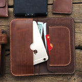 Vegetable tanned leather iPhone case/ Custom phone case/retro wallet case/rustic iPhone wallet