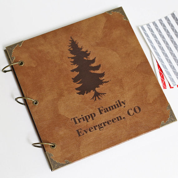 Personalized family Tree album/ Engraved Leather Photo Album/ Kraft Scrapbook Album /Wedding Guestbook/ guest book/Wedding gift book