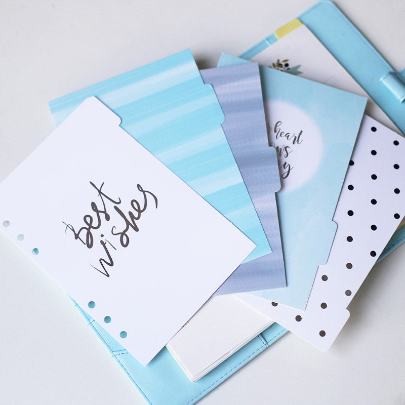 Winter theme dividers/A5 index/ Personal size planner dividers/ice blue Dashboard
