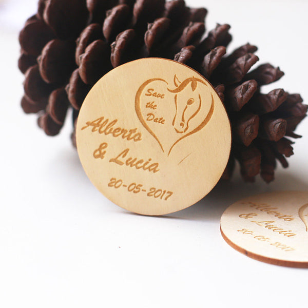 Wood save the date magnet
