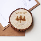 Pine tree wood slice magnets