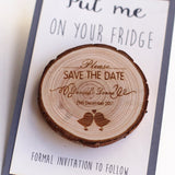 Custom save the date wood magnets