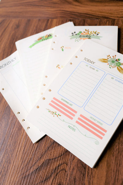 A5 Floral theme Planner Inserts /Weekly Inserts /Monthly Inserts/Daily grid/To do list/