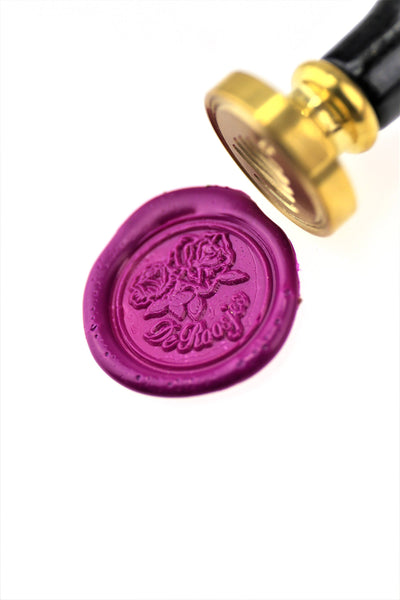 personalized initials with rose wax seal stamp custom wedding wax seal stamp