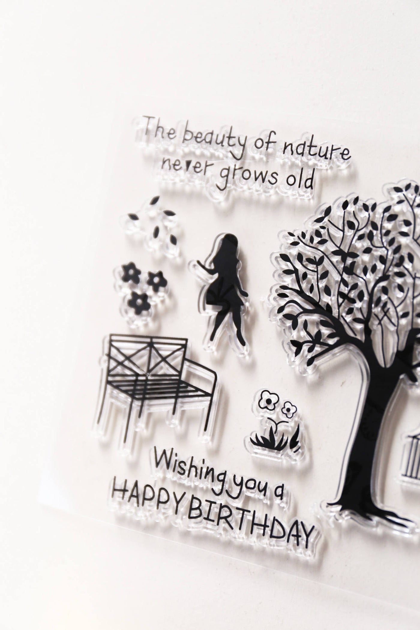 trees clear stamp/Bike Clear rubber Stamps/Planner Stamps/Stamp Set/happy birthday Stamps/Planning accessory/