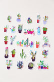 cactus stickers set/ Planner Stickers/ Filofax Stickers/Cacti Sticker Flakes/ Desert Watercolor stickers/Planters Stickers/ Succulents/OS002