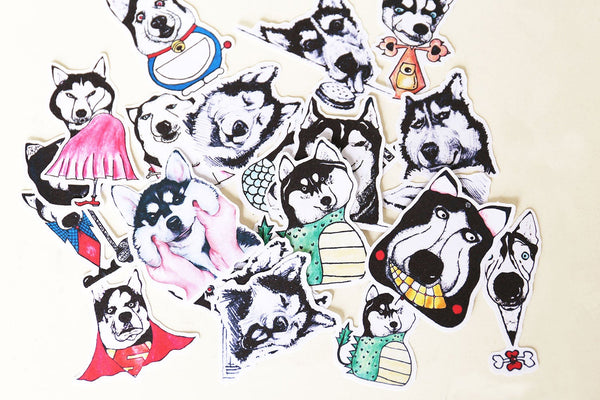 Husky stickers set/ dogs Planner Stickers/ Filofax Stickers/animal stickers/Lap top stickers/Scrapbook Sticker/OS063