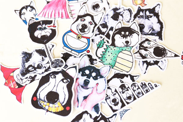 Husky stickers set/ dogs Planner Stickers/ Filofax Stickers/animal stickers/Lap top stickers/Scrapbook Sticker/OS063