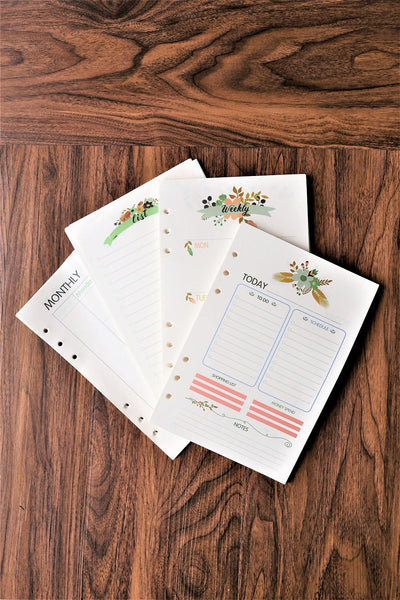 A5 Floral theme Planner Inserts /Weekly Inserts /Monthly Inserts/Daily grid/To do list/