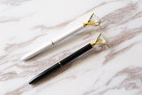 Black white diamond pen, Crystal Top pen, metal metallic  fine point pen, diamond pens, black ink, planner pens,