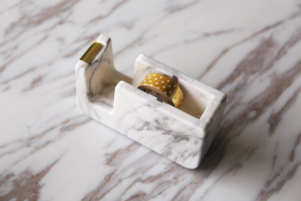 Acrylic Marble Tape Dispenser, minimalist tape dispenser, marble office desk accessory, office gift, modern desk decorations, gold dispenser