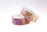 Set of 2 Floral Washi Tapes/orange flowers Washi tape/ Masking tape/ japanese washi tape/Planner Supplies/OT011