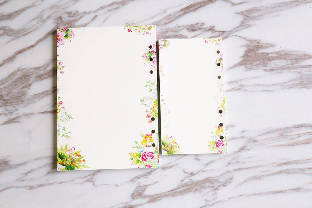 cute flowers girl planner inserts, blank filofax a5 inserts, filofax p –  DokkiDesign