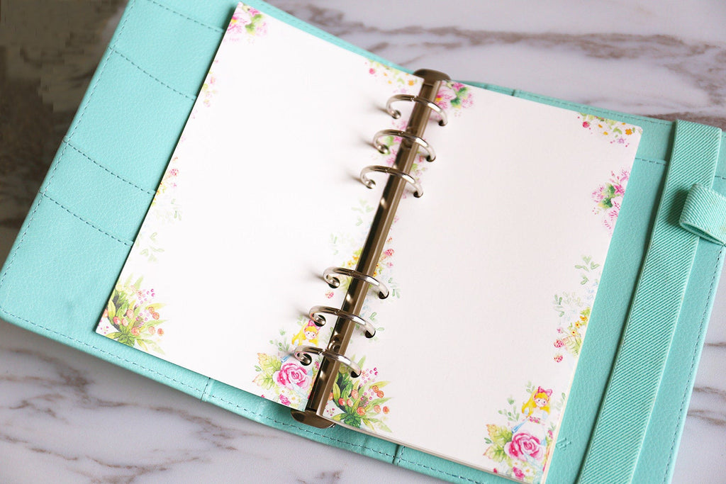 cute flowers girl planner inserts, blank filofax a5 inserts